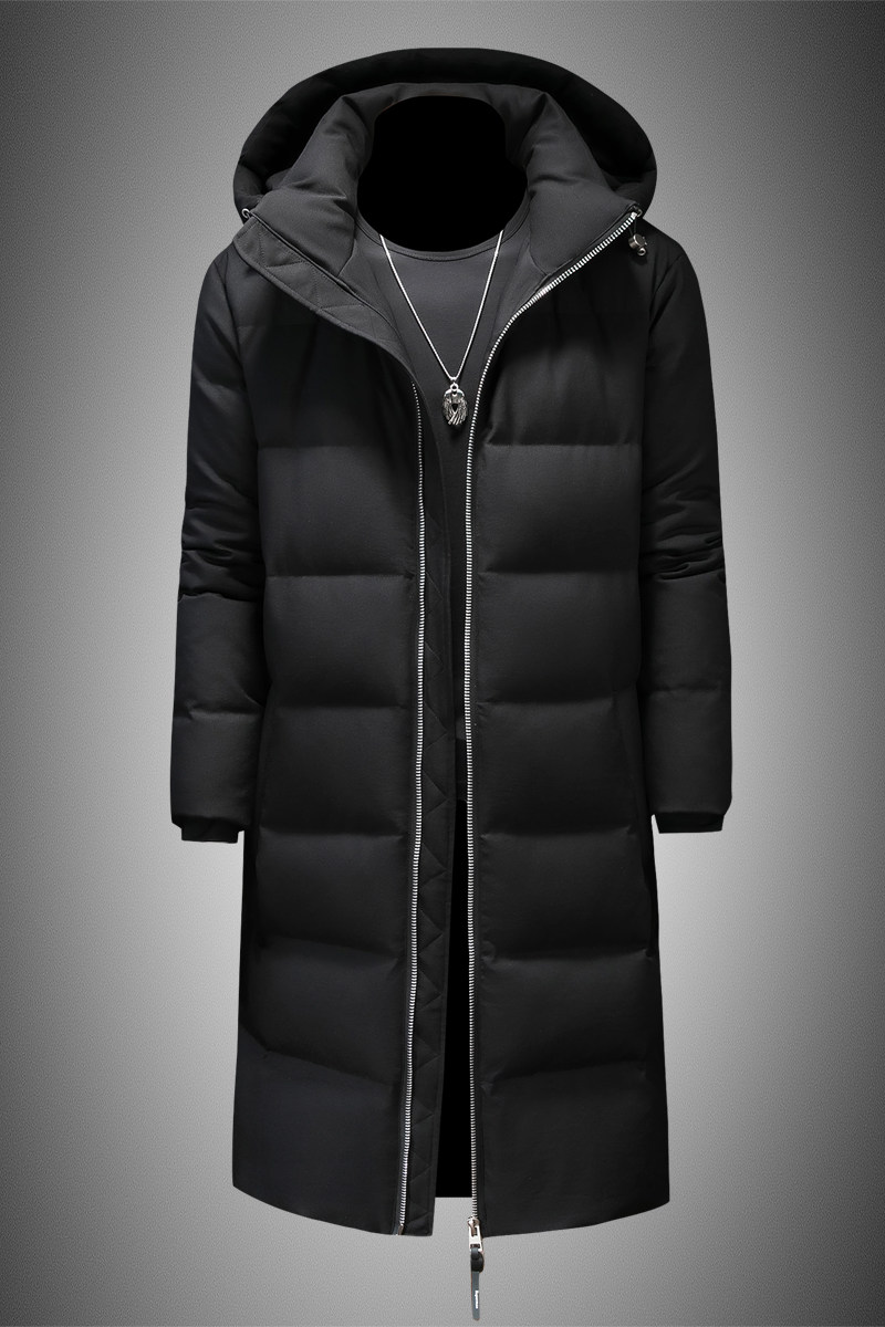 2025冬季新款TR面料长款连帽羽绒服加厚90白鸭绒9831-P425镂空,男装羽绒服,钱塘6023