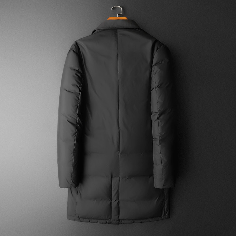 超柔超轻2025冬季新款西装领中长款羽绒服男9827-P325平铺,男装西服套装,钱塘6023
