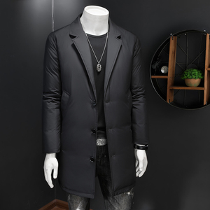 超柔超轻2025冬季新款西装领中长款羽绒服男 9827-P325 假模图片