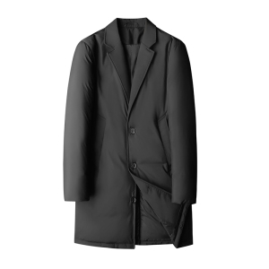 超柔超轻2025冬季新款西装领中长款羽绒服男 9827-P325 平铺图片