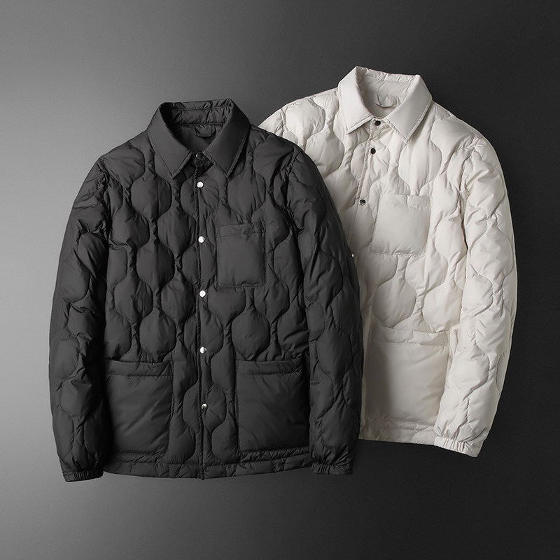 2024冬季新款男士90白鹅绒羽绒服鹅绒8891-P325有视频偏大,男装羽绒服,钱塘6023