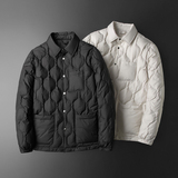 2024冬季新款男士90白鹅绒羽绒服鹅绒8891-P325有视频偏大米白，男装羽绒服，钱塘6023