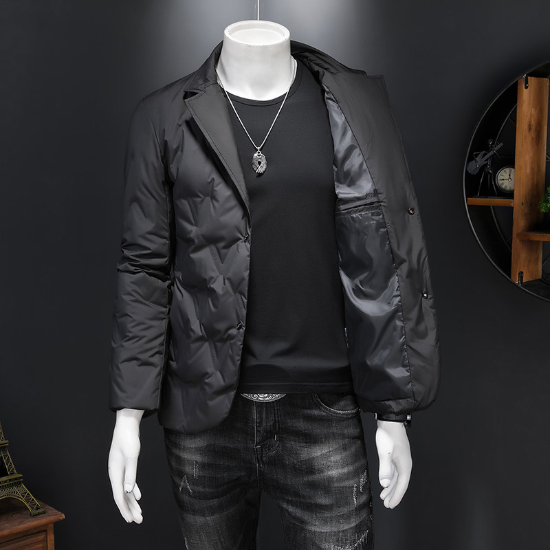 2024冬季新款西装领刺男士90白鸭绒羽绒服8896-P245有视频假模,男装羽绒服,钱塘6023