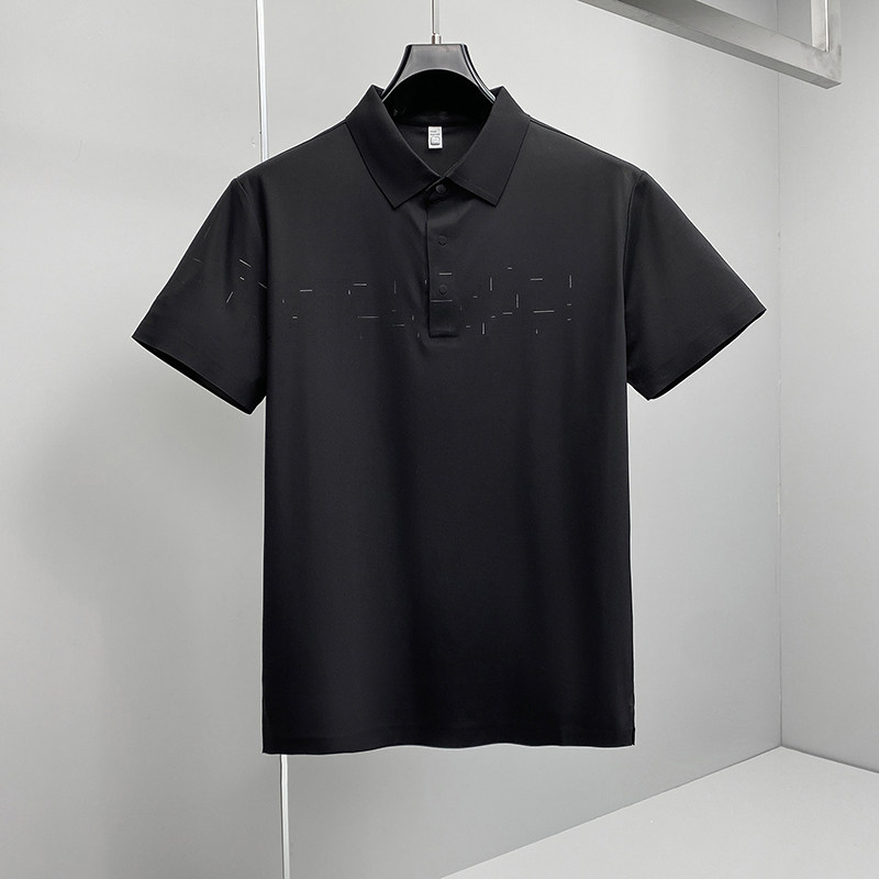 2026夏季新款烧花纯色商务冰丝无痕POLO衫翻领短袖3003-P93挂拍，男装T恤，钱塘6023