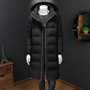 2025冬季新款TR面料长款连帽羽绒服加厚90白鸭绒9831-P425假模，男装羽绒服，钱塘6023