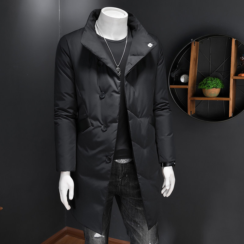 2025冬季男士立领中长款白鸭绒羽绒服1001-P280假模长期有货,男装羽绒服,钱塘6023