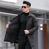 商务加厚新款男士中长款90白鸭绒羽绒服9819-P345模特长期有货，男装羽绒服，钱塘6023