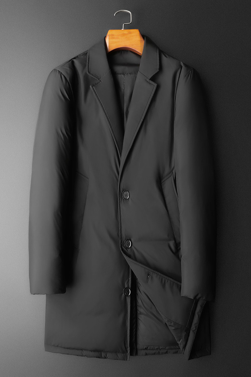 超柔超轻2025冬季新款西装领中长款羽绒服男9827-P325平铺,男装西服套装,钱塘6023