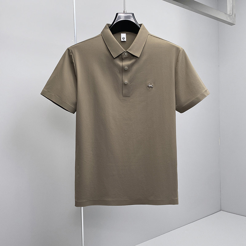 2026夏季新款简约商务冰丝无痕修身POLO衫D851-P73挂拍，男装Polo衫，钱塘6023