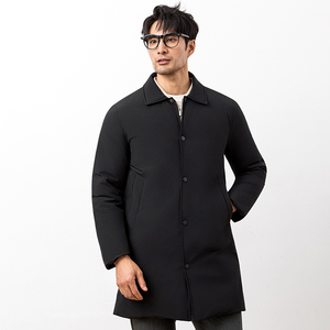 商务加厚新款男士中长款90白鸭绒羽绒服9819-P345大叔长期有货图片