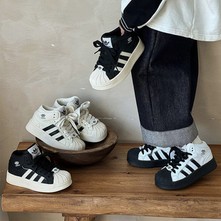 儿童高帮板鞋秋冬款男童时尚百搭休闲鞋潮牌女童软底轻便运动鞋子