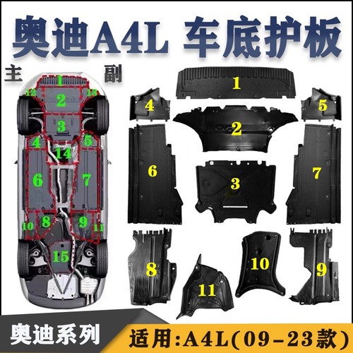 奥迪A4L车身大底护板 车底护板 发动机护板变速箱护板 车底防护板