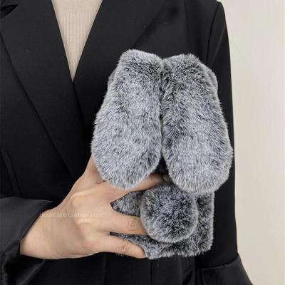 适用华为pocket2折叠屏purax小米mix荣耀magicvflip2手机壳OPPON3毛绒兔耳朵三星zflip7FE女摩托罗拉5/60卡通