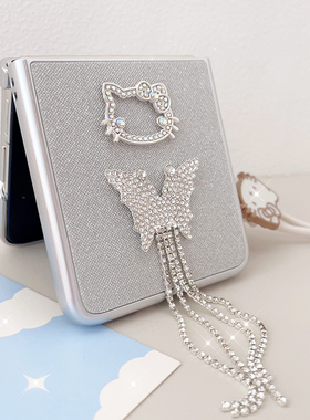 水钻蝴蝶流苏适用摩托罗拉razr60手机壳50ultra奢华为purax折叠屏pocket2女荣耀magicV小米mixflipKT猫三星z6