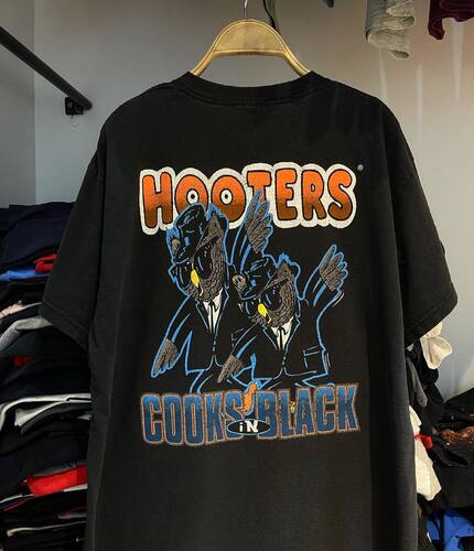 hooters猫头鹰卡通动漫趣味短袖男女潮牌纯棉oversize美式T恤情侣 - 封面