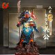 黄铜九龙关公神像家用供奉关二爷像招财武财神铜像摆件店铺办公室
