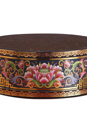 珐琅彩佛像垫高底座圆形摆件