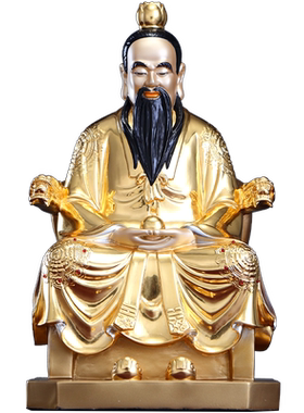 贴金镶宝三清像铜雕三清祖师