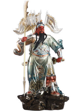 令旗纯铜关公神像关二爷武财神