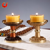黄铜酥油灯灯座底座莲花灯家用供灯铜蜡烛台佛前供佛灯烛台座灯盏