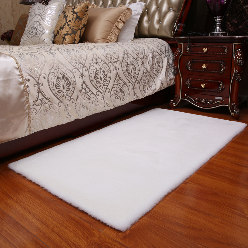 仿兔毛地毯北欧短毛绒卧室床边客厅茶几榻榻米地垫仿羊毛飘窗垫