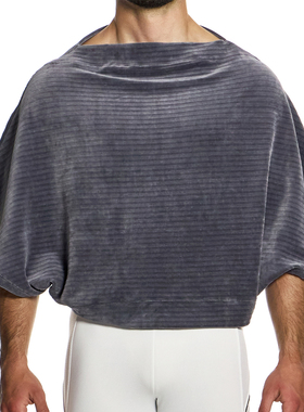 MODUS VIVENDI 灯芯绒经典条纹修身性感男士蝙蝠袖T恤 16452