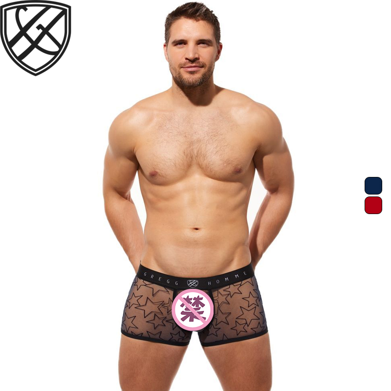 GREGGHOMME透视网纱男平角内裤