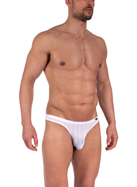 OLAF BENZ 立体囊袋透气舒适透视条纹低腰男士丁字内裤 1-09403