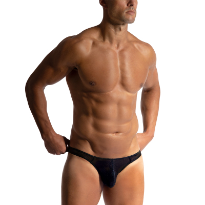 MANSTORE透视条纹丝滑三角裤