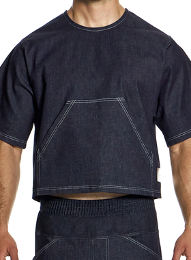 MODUS VIVENDI 复古个性牛仔性感修身男士时尚短袖T恤 11441