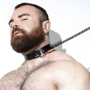 DARKROOM 锁链可开环扣皮革性感恋物野狼男士可调节项圈