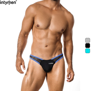 U凸高弹性感 丁字内裤 INK006 立体囊袋透视网纱低腰男士 INTYMEN