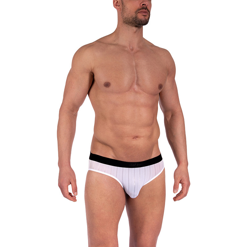 OLAFBENZ舒适透视条纹三角裤