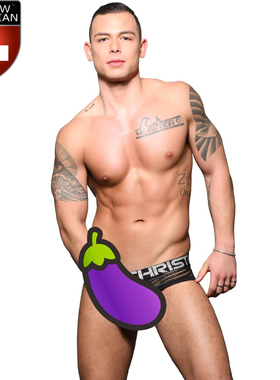 Andrew Christian 立体囊袋透视闪耀条纹低腰男士三角内裤AC91513