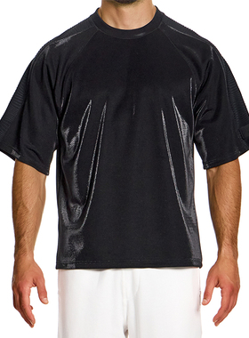 MODUS VIVENDI 复古闪耀网眼柔软舒适透气运动男士短袖T恤21341