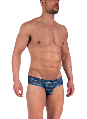 MANSTORE 立体囊袋透视网眼渐美人鱼低腰男士三角内裤 2-12396