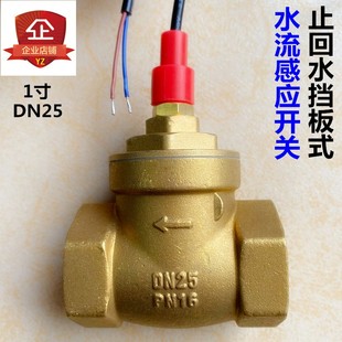 DN25断水保护单向铜阀用水泵水管止回传感器1寸2挡板水流感应开关