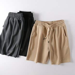 夏季 男士 时尚 高颜值 短裤 精工刺绣 休闲五分裤 潮 菠萝针织纹理