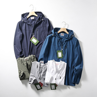 男士 科技防水 夏季 UPF50 轻薄透气连帽皮肤衣外套潮 冰感弹力