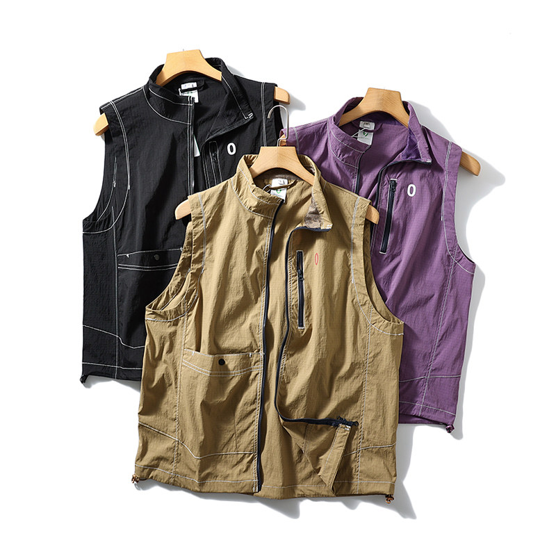 户外防泼水面料！秋季新品男士立领机能速干透气格子运动背心马甲,男装,背心,淘宝优惠券,粉丝福利购,淘宝优惠卷