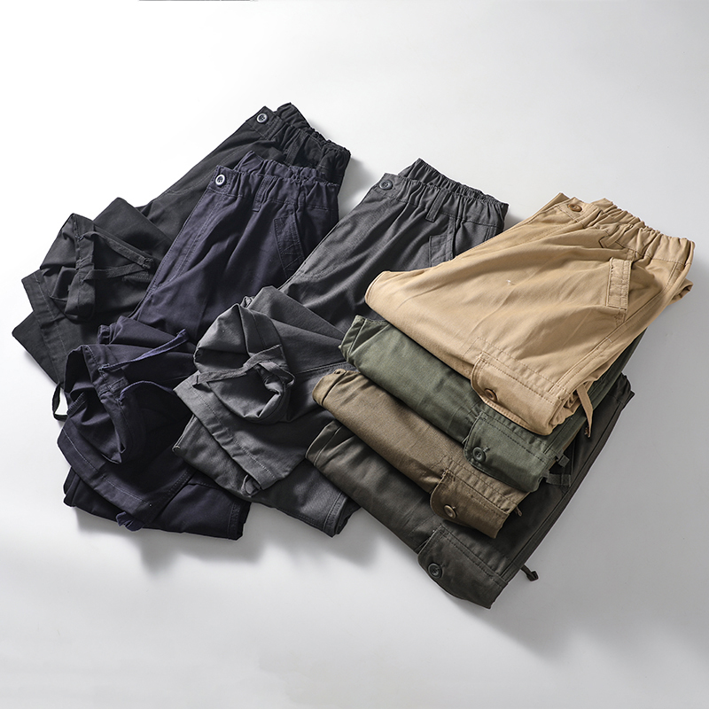 春秋美式工装多口袋直筒休闲裤潮