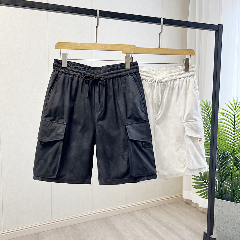 立体工装大口袋宽松直筒五分短裤
