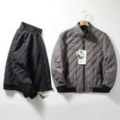 立领薄款 设计师款 时尚 秋冬男士 绗棉棉衣夹克外套 轻奢30桑蚕丝