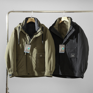 一衣三穿 可脱卸90鸭绒内胆 保暖有型！冬季男士连帽冲锋衣羽绒服