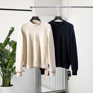 意式老钱风!精梳长绒棉!秋冬男士高级感帆船提花圆领针织衫毛衣