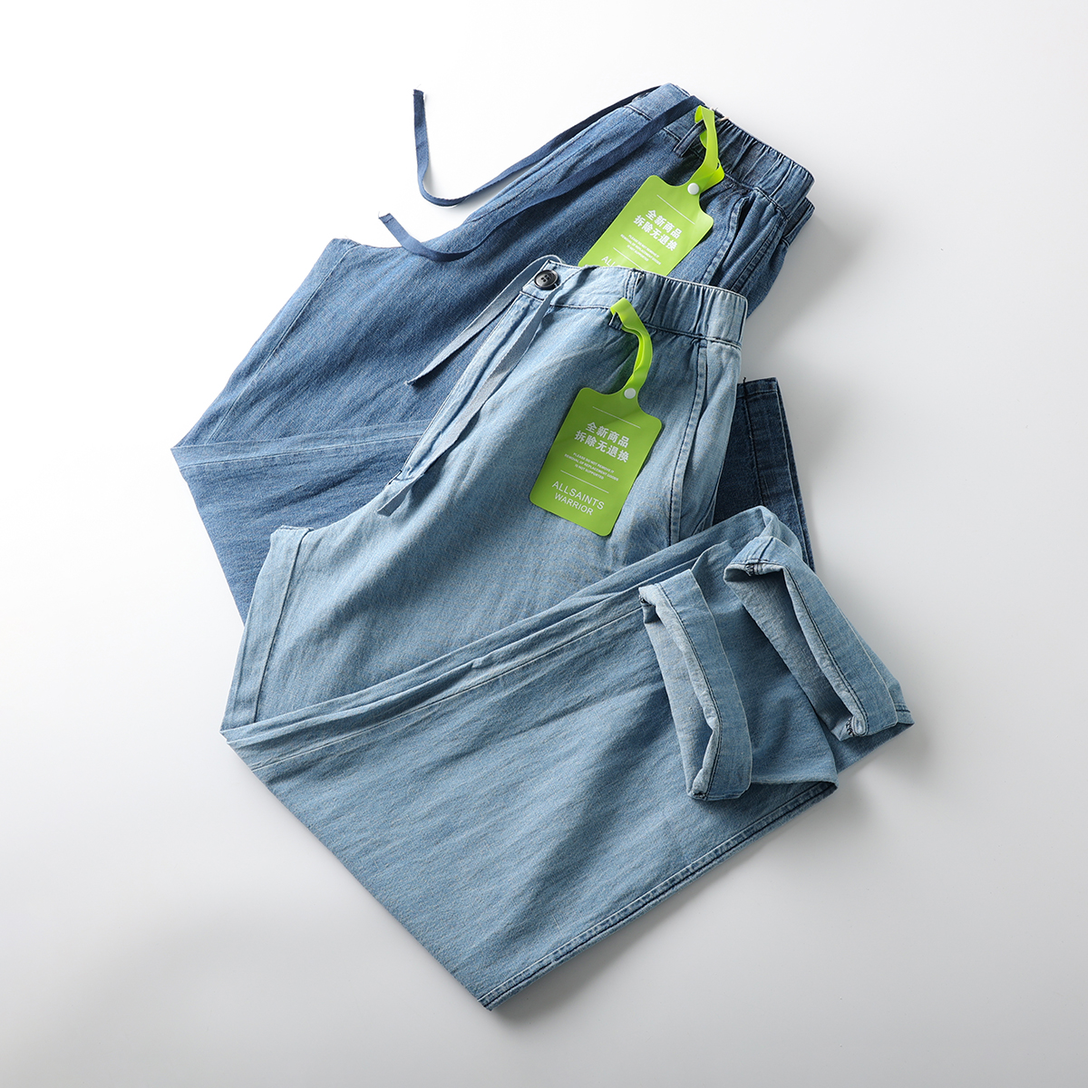 水洗亚麻棉吸湿透气休闲牛仔裤男