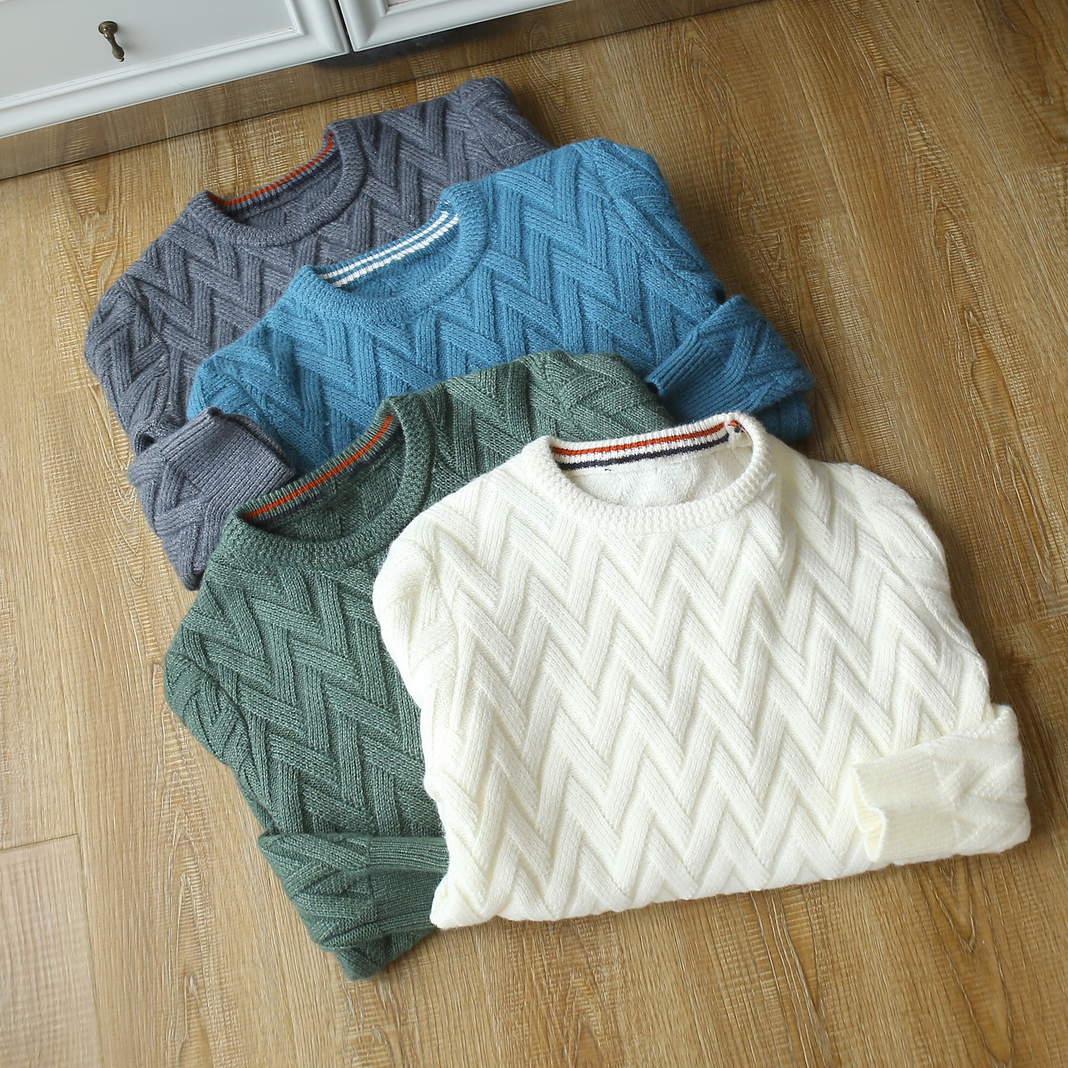 关键是好看！舒适不起球！针织厚款麻花！秋冬弹力圆领针织衫毛衣