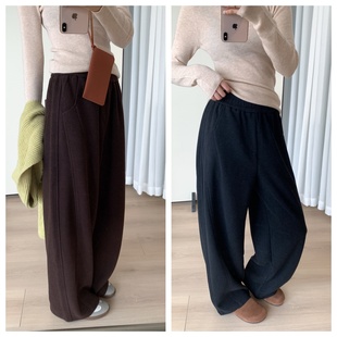 720克重！醋酸羊毛混纺！女款慵懒风垂顺耐磨耐穿简约百搭弯刀裤