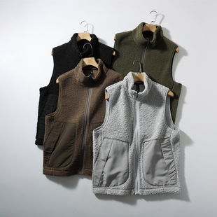 科技双面暖绒！轻盈保暖！秋冬男士高端户外立领加厚拉绒马甲外套