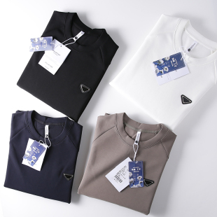 百搭圆领弹力运动休闲长袖 春秋男士 卫衣潮 液氨空气层 高端轻奢